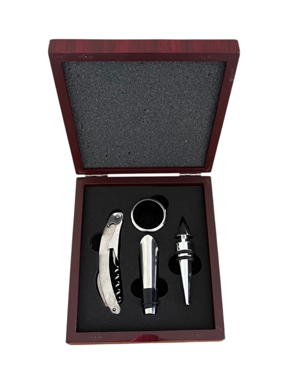 Wine Bottle Opener Set Wine Opener Kit In Wooden Box Burgundy